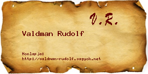 Valdman Rudolf névjegykártya